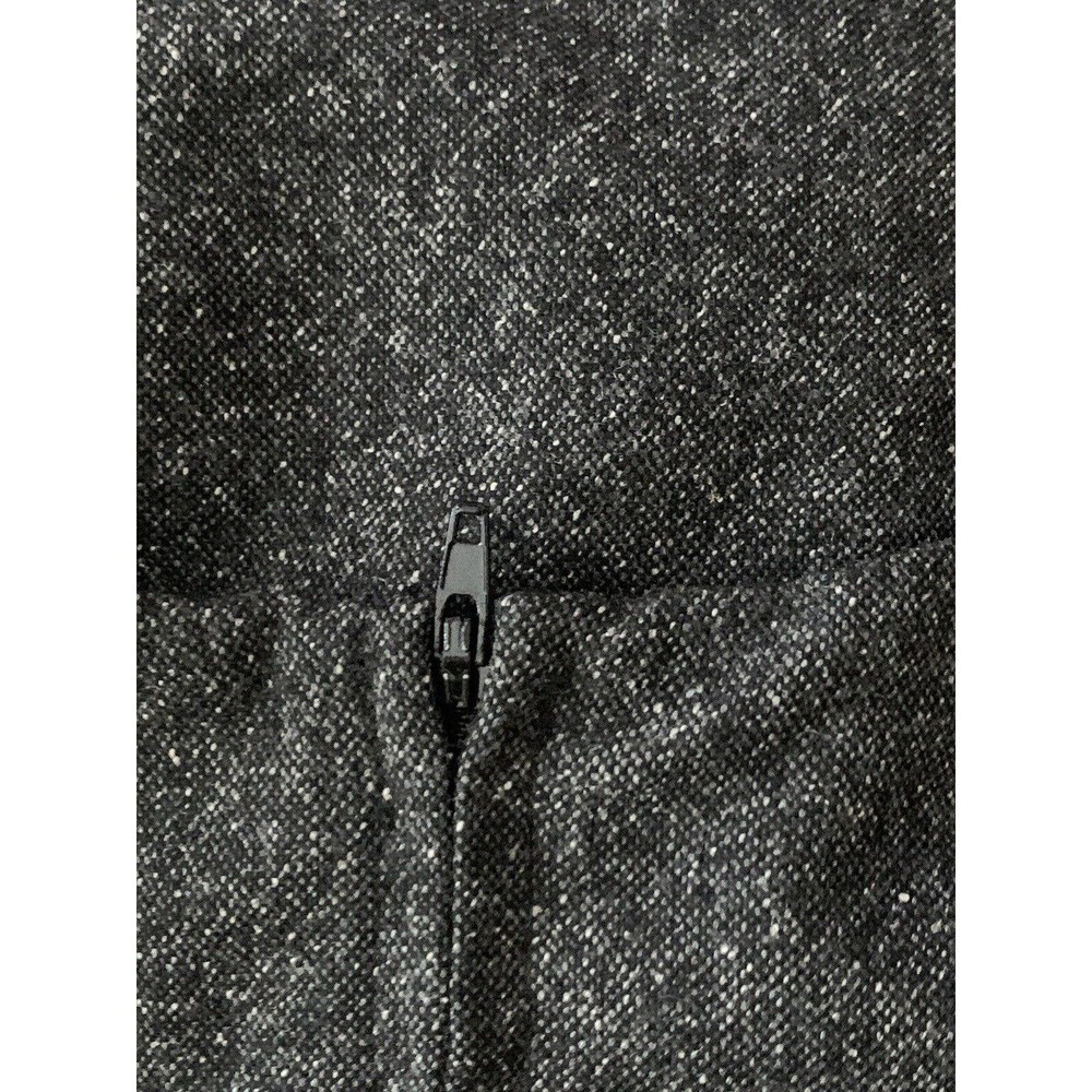 Rebecca Taylor Women’s Herringbone Gray Wool Silk Lambs Leather Trim Size 6 - Picture 4 of 14